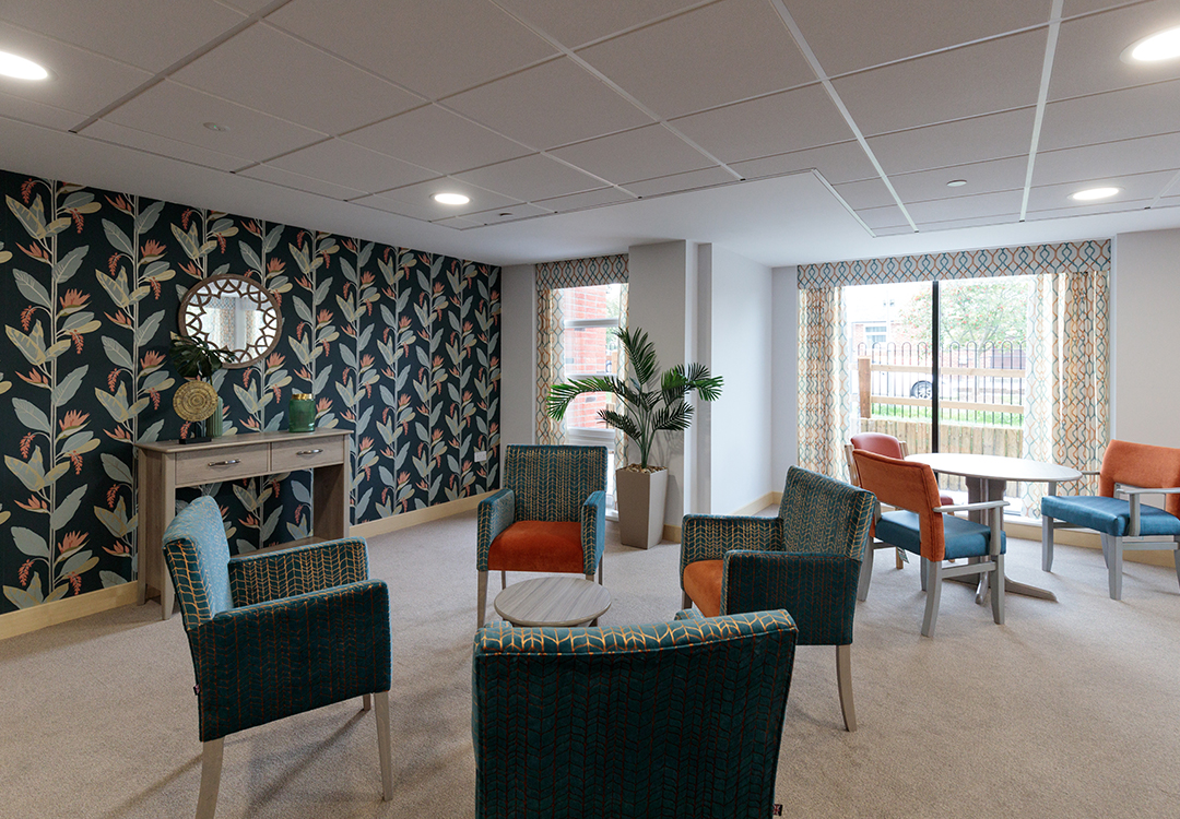 Photo of the communal lounge at Broomfields