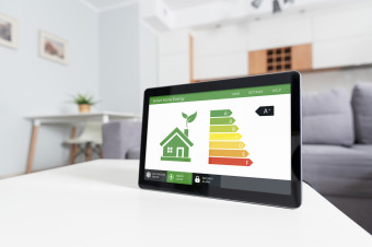 image of smart meter on kitchen worktop