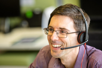 Photo of someone using a headset